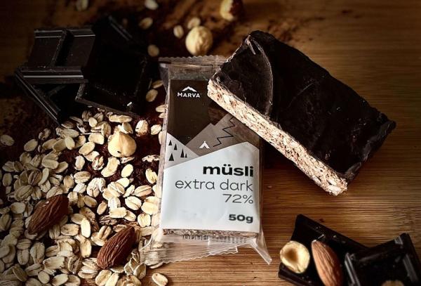 Müsli tyčinka so 72% čokoládou MÜSLI EXTRA DARK 72% 50g