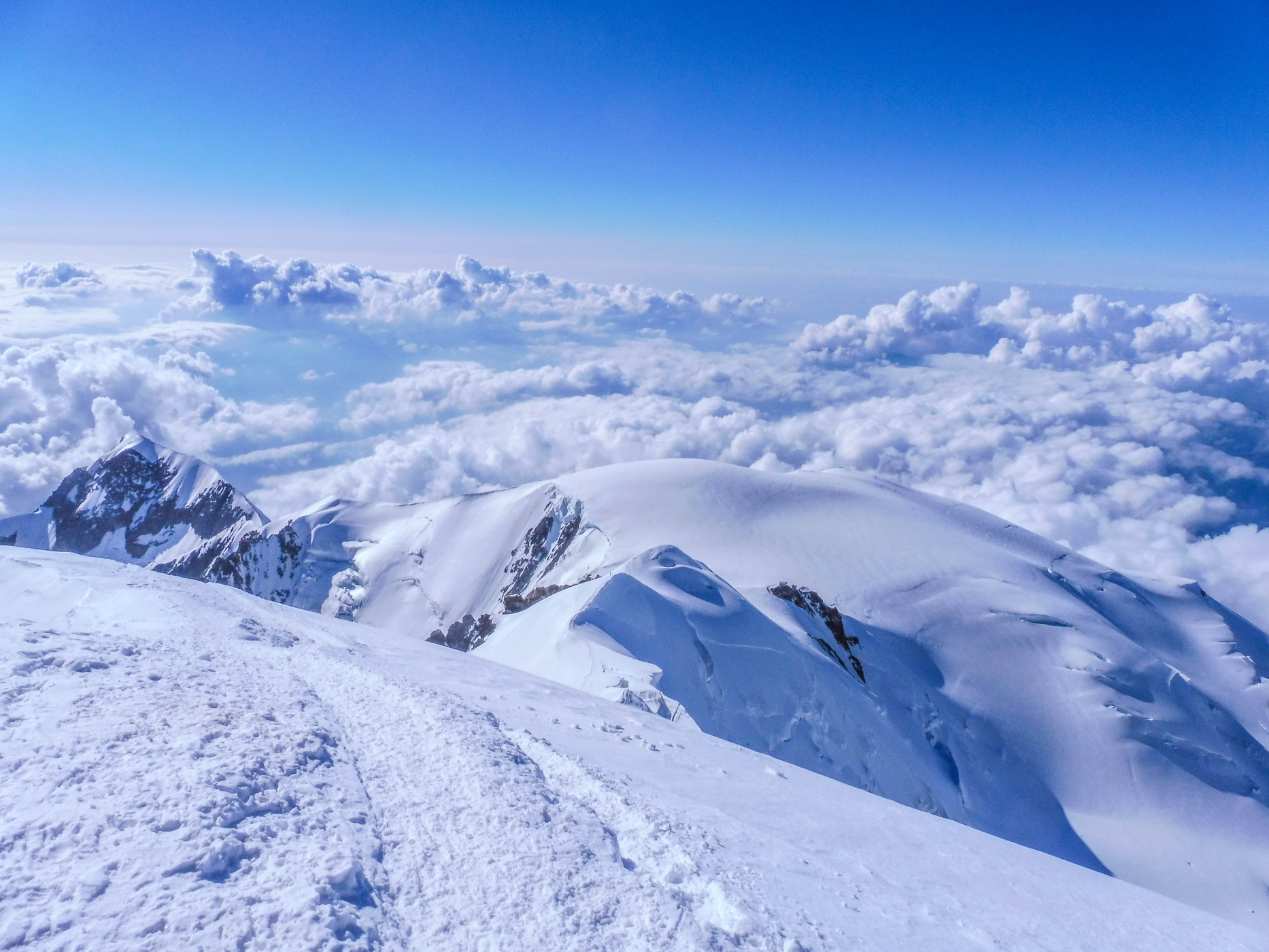 Zostup z Mt. Blancu